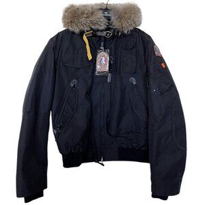 Parajumpers Jacket Mens Size XXL Black Gobi Fur Trim Hood‎ Bomber Down Liner